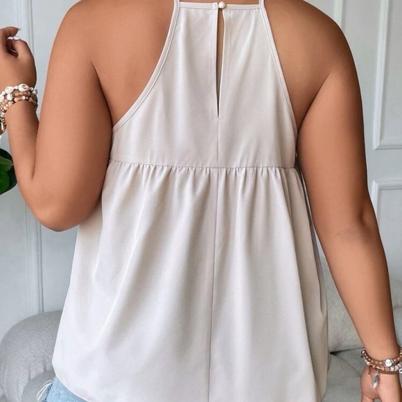 Plus Size Ruffle Hem Halter Top - Picture 2 of 5